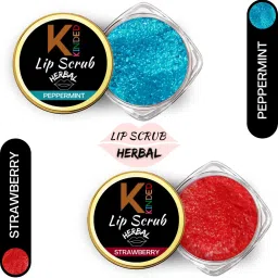 KINDED Herbal Peppermint & Strawberry Lip Scrub Combo image 2