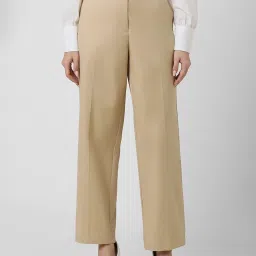 Van Heusen Grey Cotton Chequered Formal Trouser image 1