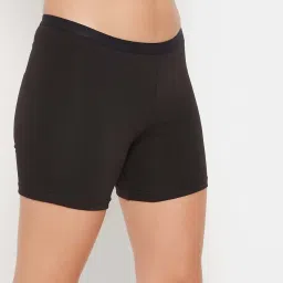 Clovia Black Cotton Boyshorts Panty image 3
