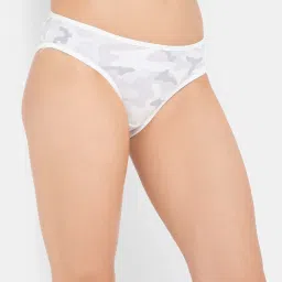 Clovia White Cotton Printed Bikini Panty image 3