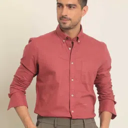 Rare Rabbit Pink Regular Fit Solid Shirt image 1