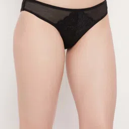 Clovia Black Lace Work Bikini Panty image 3