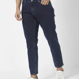 Spykar Dark Blue Cotton Slim Fit Jeans image 3