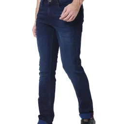 Mufti Dark Blue Lightly Washed Slim Fit Jeans image 3