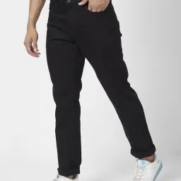 Spykar Black Cotton Slim Fit Jeans image 3