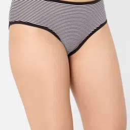 Clovia Brown Striped Hipster Panty image 3