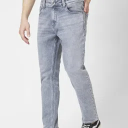 Spykar Light Grey Cotton Slim Fit Jeans image 3