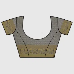 Mimosa Grey Silk Woven Saree With Unstitched Blouse image 5