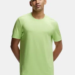 Jockey MV37 Green Microfiber Elastane Half Sleeves T-Shirt with Stay Fresh & Stay Dry Treatment image 1