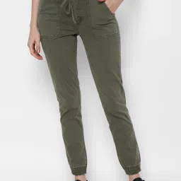 American Eagle Outfitters Olive Regular Fit Trousers image 1