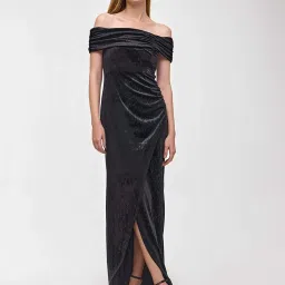 Cover Story Black Regular Fit Textured Dress image 1
