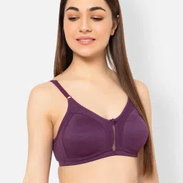 Clovia Purple Cotton T-Shirt Bra image 3
