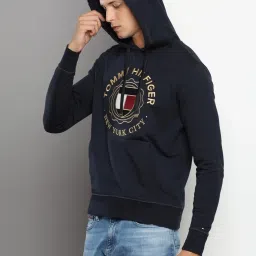 Tommy Hilfiger Desert Sky Cotton Regular Fit Logo Printed Hooded Sweatshirt image 3