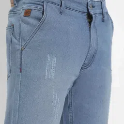 Campus Sutra Blue Regular Fit Distressed Jeans image 3