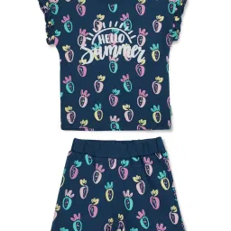 Gini & Jony Kids Navy Printed Top Set image 1