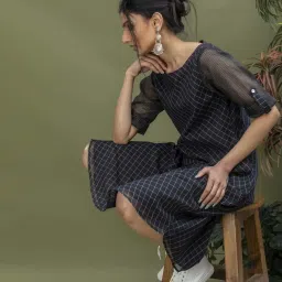 Smriti Gupta Raajil Black Checks Dress image 3
