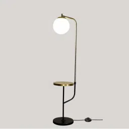 kapoor lamp shades Kapoor E Illuminations Flemish Brass & Black Metal Single Light Globe Floor Lamp image 3