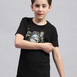 Monte Carlo Kids Black Printed T-Shirt image 1