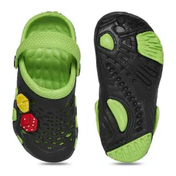 Pantaloons Junior Black & Green Back Strap Clogs image 3