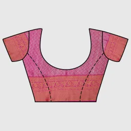 Mimosa Navy Silk Woven Saree With Unstitched Blouse image 5