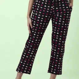 Dreamz by Pantaloons Black & Pink Cotton Printed Pyjamas - Pack Of 2 image 3