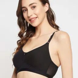 Clovia Black Cotton T-Shirt Bra image 3