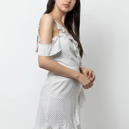 DODO & MOA White Printed Wrap Dress image 3