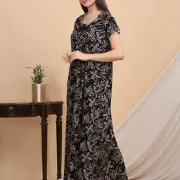 Sweet Dreams Black Cotton Printed Nighty-image-97