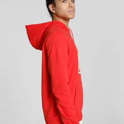 Puma Red Regular Fit Printed Cotton Hooded Sweatshirt image 3