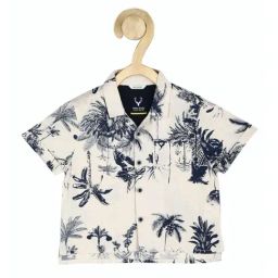 Allen Solly Junior Cream & Blue Cotton Printed Full Sleeves Shirt-picture-13