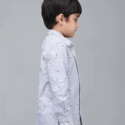 Biglilpeople Boys Grey Cotton Printed Full Sleeves Shirts image 3