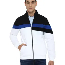 Allen Solly White Cotton Regular Fit Colour Block Sweatshirt-picture-36
