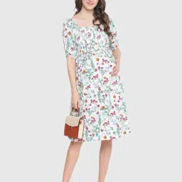 Oxolloxo White Floral Print Maternity Dress-picture-12