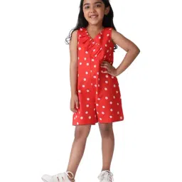 Fabindia Kids Red & White Cotton Printed Jumpsuit-picture-32