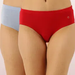 Enamor Red & Light Blue Hipster Panty Set - Pack of 2-image-24