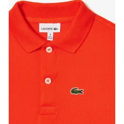 Lacoste Kids Orange Solid Polo T-Shirt image 3