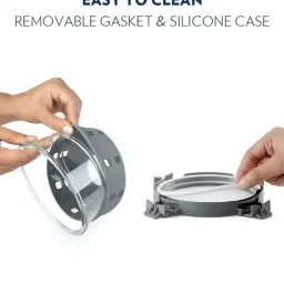 Borosil Transparent 400ml Round Glass Food Storage Container with Air Tight Lid (4 Piece) image 2