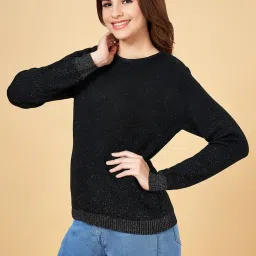 People by Pantaloons Black Regular Fit Sweater image 3