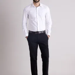 celio* Black Regular Fit Flat Front Trousers-image-10