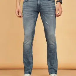 Wrangler Skanders Blue Slim Fit Low Rise Distressed Jeans-picture-31