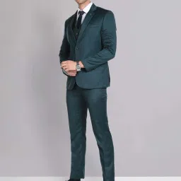 AD by Arvind Green Regular Fit Three Piece Suit image 3