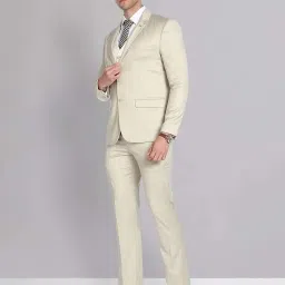 AD by Arvind Beige Regular Fit Three Piece Suit image 3