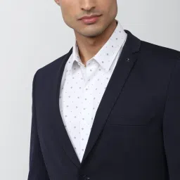 Van Heusen Navy Slim Fit Texture Two Piece Suit image 4
