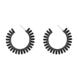 Joker & Witch Golden & Black All Black Dafina Spike Hoop Earrings image 3