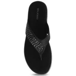 Walkway Women's Black Thong Wedges image 3