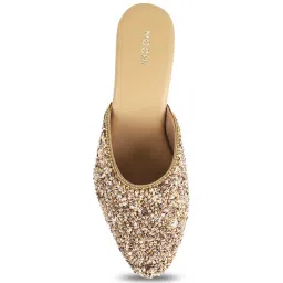 Mochi Women's Antique Gold Mule Shoes image 3