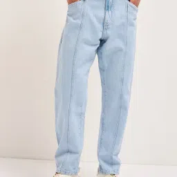The Bear House Blue Relaxed Fit Solid Jeans-picture-14