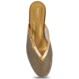 Mochi Women's Antique Gold Mule Shoes image 3