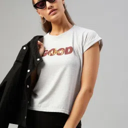 chimpaaanzee Chimpanzee Light Grey Printed T-Shirt image 3