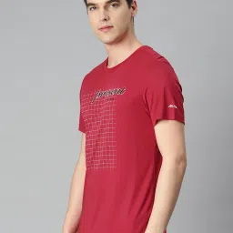 ALCIS Red Slim Fit Anti Static Printed Sports T-Shirt image 3